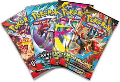 Pokémon: collezione Mega Kangaskhan-ex del GCC Pokémon (una carta promozionale olografica, una carta promozionale lenticolare gigante e quattro buste di espansione) Edizione in Italiano
