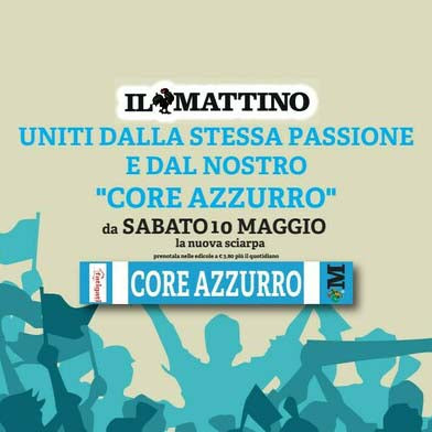 Écharpe officielle Il Mattino : Let's Go Get Them - Let's Believe - Core Azzurro - Together