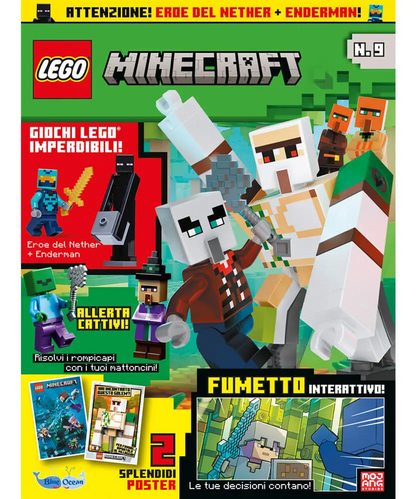 Rivista LEGO Minecraft n.9 + SET LEGO: EROE DEL NETHER + ENDERMAN