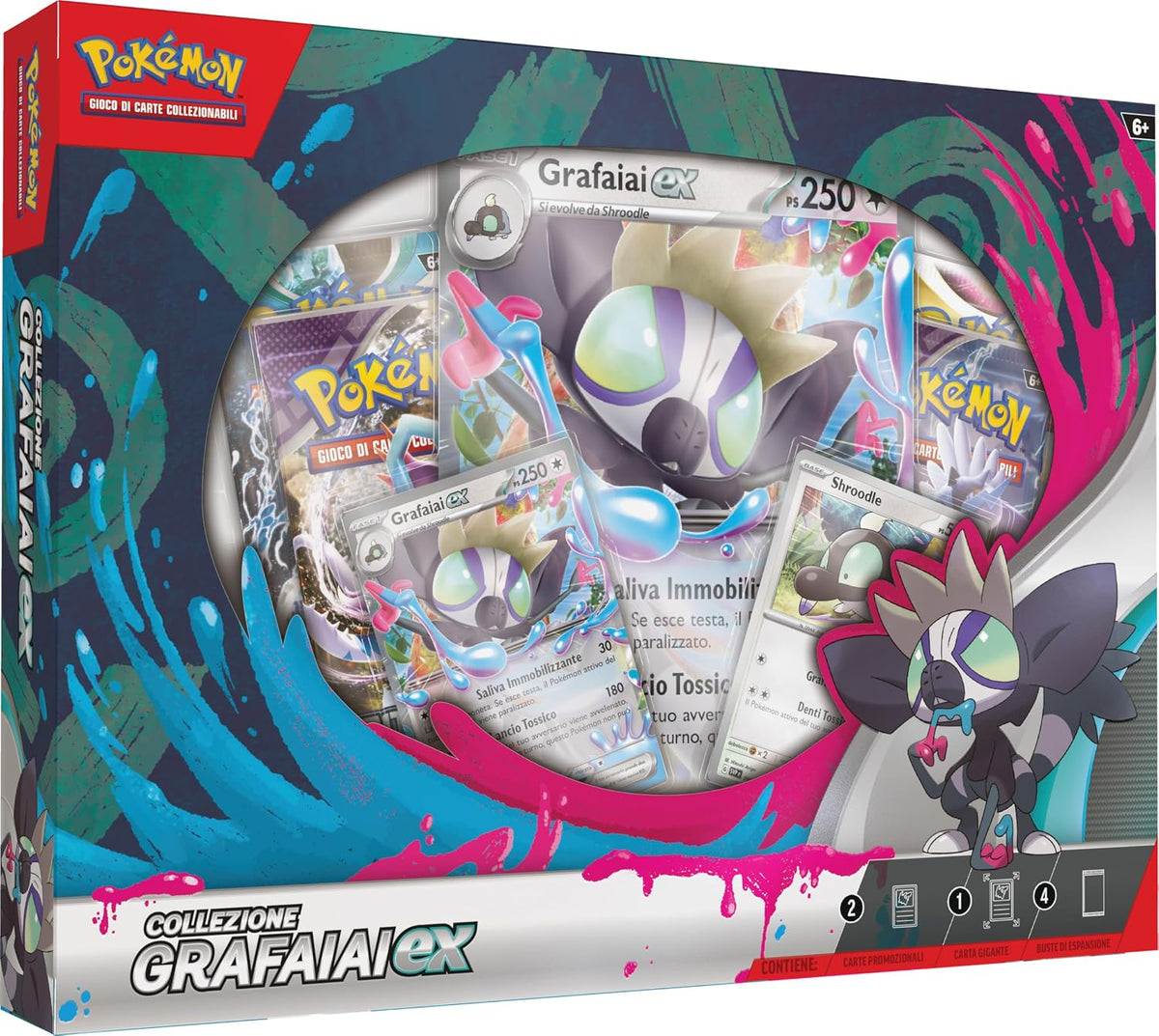 Pokémon: Collezione Grafaiai-Ex del GCC (Due Carte promozionali, Carta olografica Gigante e Quattro Buste di espansione) Edizione in Italiano