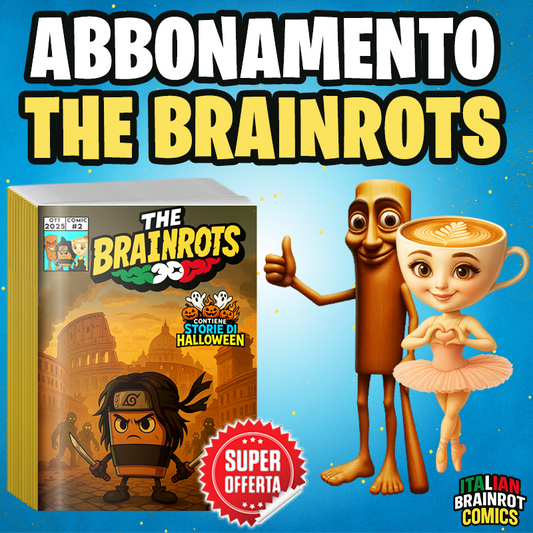 Abbonamento al fumetto THE BRAINROTS - Personaggi Italian Brainrot (un Anno 12 mesi - 13 Volumi)