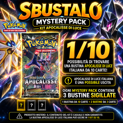 Mystery Pack Pokémon by Sbustalo.com - 3 Guaranteed Sealed Italian Packs - 151 ITA Chance 1 in 10