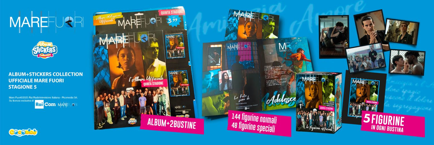 Set Album e/o Bustine di Figurine MARE FUORI Stagione 5 (2025) Sticker TV Serie Rai