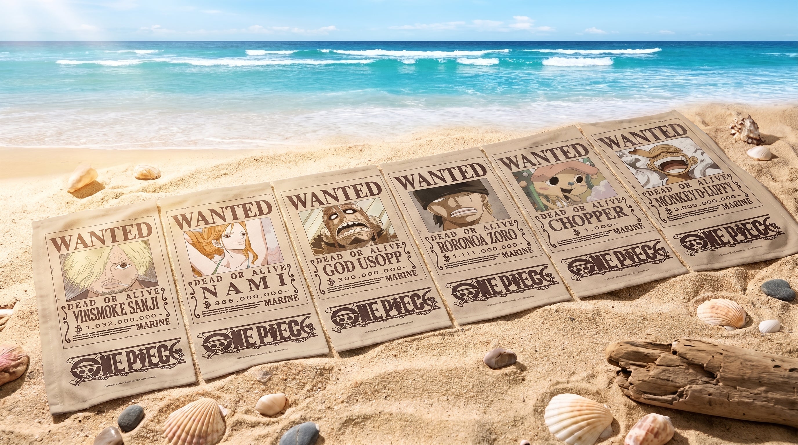 Teli mare One Piece Wanted ufficiali