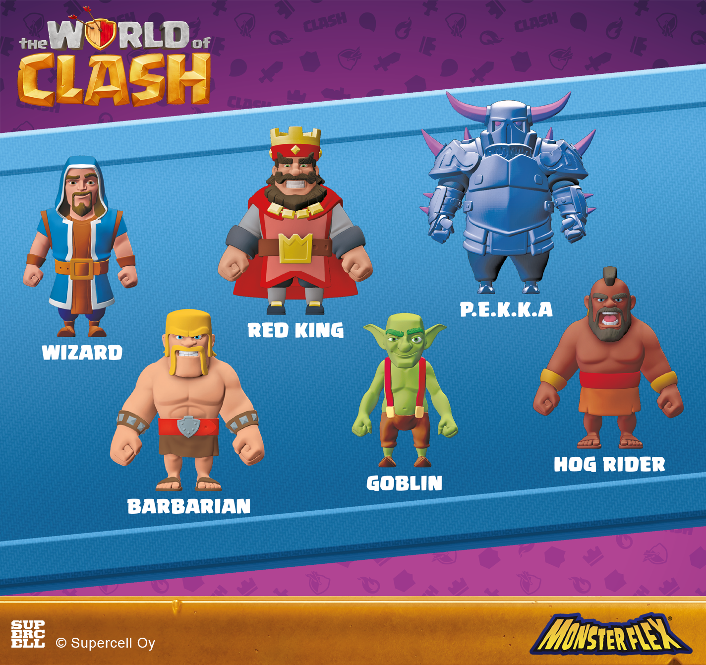 Monsterflex Personaggi allungabili di Clash of Clans World Royale Supercel 2026