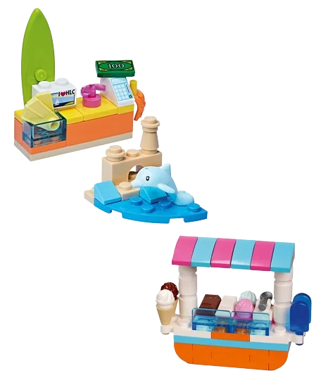 Rivista LEGO FRIENDS n.2 - Kit Chiosco dei gelati + Beach shop