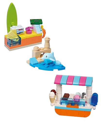 Rivista LEGO FRIENDS n.2 - Kit Chiosco dei gelati + Beach shop