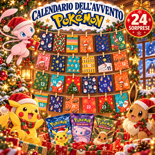 Pokémon adventski kalendar – 24 iznenađenja s paketićima, kartama, gadgetima i 3 mini Funko Bitty Pop! figurice