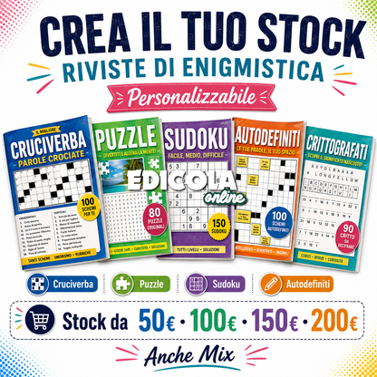 Crea il tuo Stock di Enigmistica: Cruciverba, Puzzle, Sudoku, Autodefiniti e Crittografati