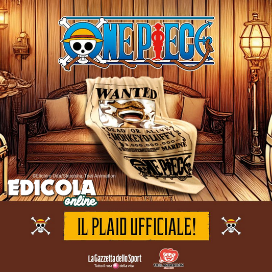 Couverture à carreaux One Piece 180x120 cm - Wanted Luffy
