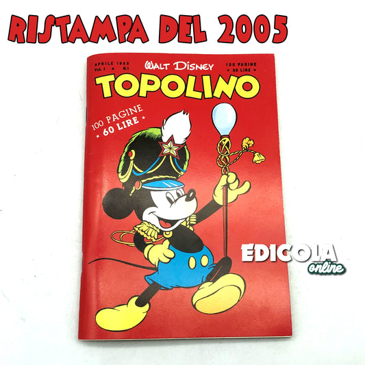 Mickey Mouse hat die Comic-Nummer n gepinnt. 1 Sammler-Nachdruck, 60 Lire, Vintage, selten
