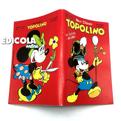 Mickey Mouse Comic Book agrafé n° 1 Réimpression (2005) Objet de collection 60 lires Vintage Rare