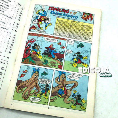 Mickey Mouse Comic Book agrafé n° 1 Réimpression (2005) Objet de collection 60 lires Vintage Rare
