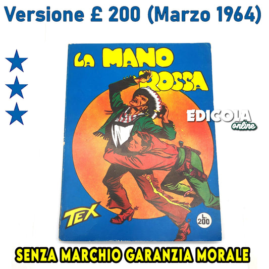 Tex Willer Tre Stelle Comic Nr. 1 LA MANO ROSSA Original £200 Lire 1964