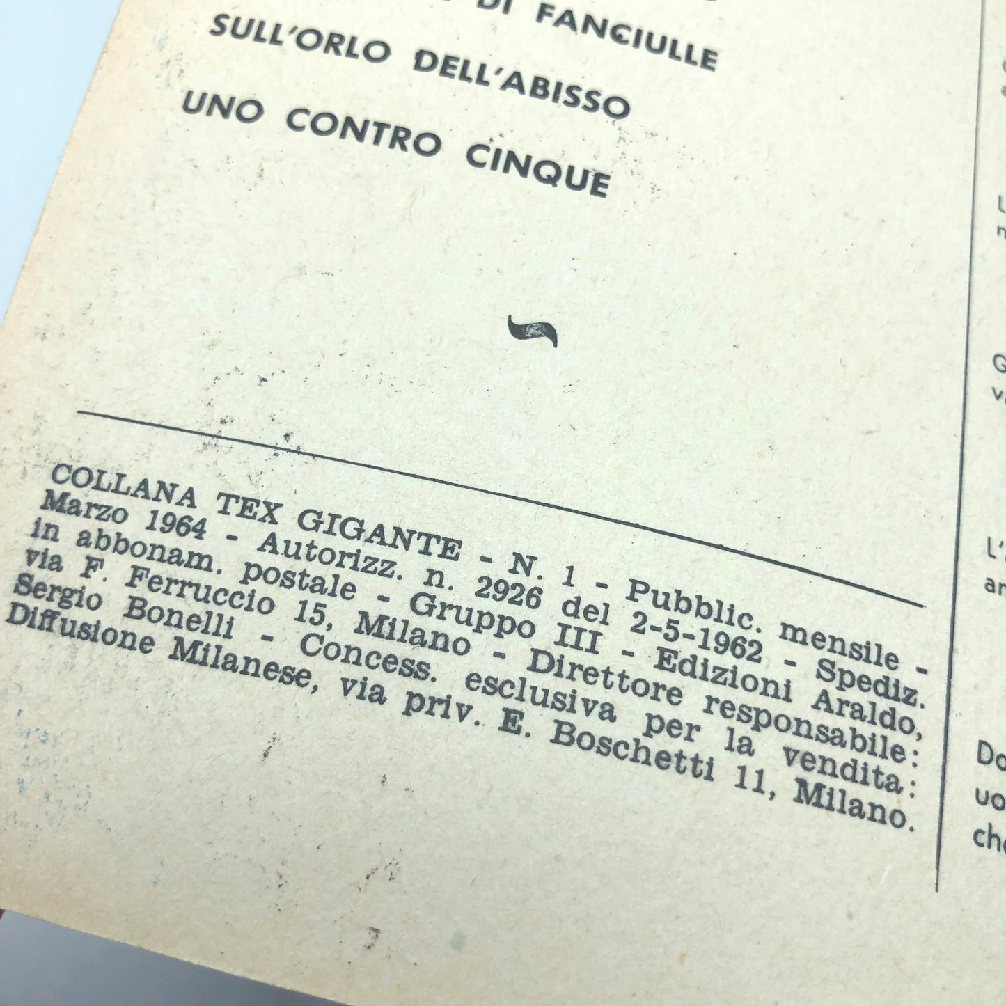 Fumetto Tex Willer Tre Stelle numero n.1 LA MANO ROSSA Originale £ 200 Lire 1964