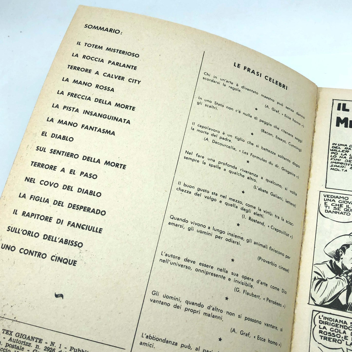 Fumetto Tex Willer Tre Stelle numero n.1 LA MANO ROSSA Originale £ 200 Lire 1964