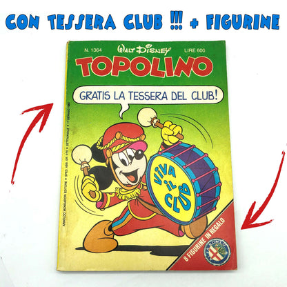 Topolino libretto 1364 - del 1982 completo di 8 Figurine ALFA ROMEO + Tessera del CLUB