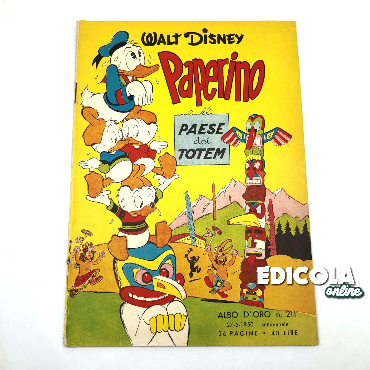 Fumetto ALBO D'ORO n. 211 del 27.05.1950 - Paperino e il paese dei Totem