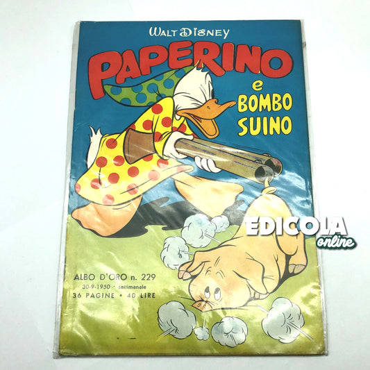 Comic GOLDEN ROLL n. 229 of 09.30.1950 - Donald Duck and Bumblebee Pig