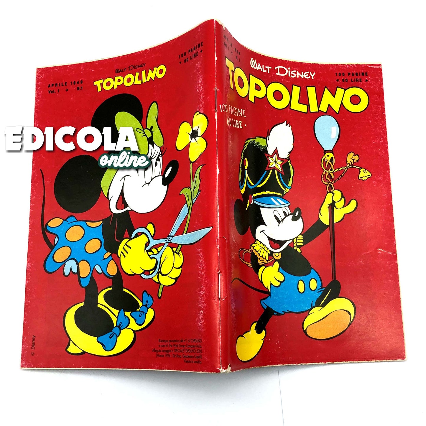 MICKEY MOUSE Special Comic 2000 + n. 1 REPRINT Collectible 60lire Vintage Rare
