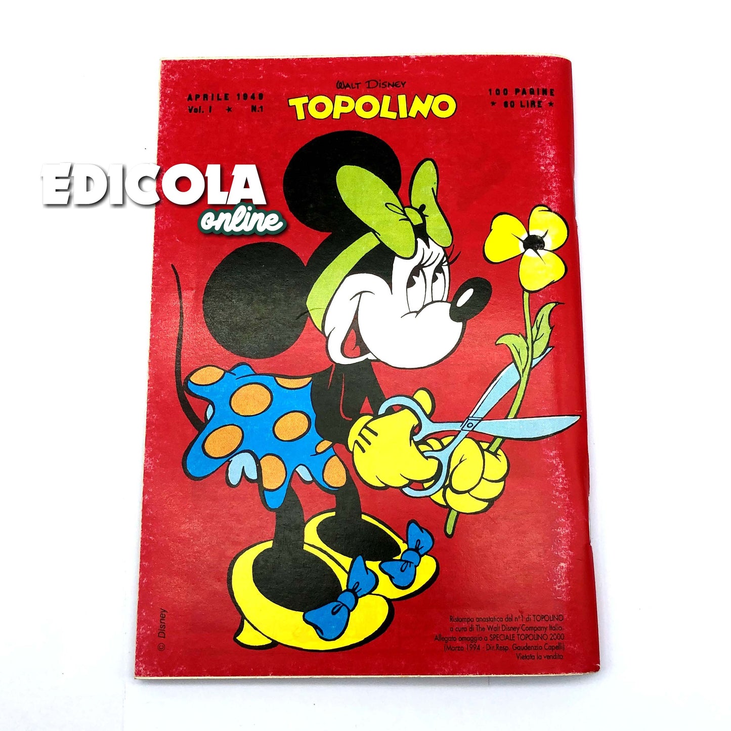 MICKEY MOUSE Special Comic 2000 + n. 1 REPRINT Collectible 60lire Vintage Rare