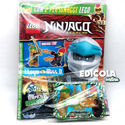 Rivista LEGO NINJAGO LEGACY n.8 - Lattina con 2 2 GIOCHI:  LLOYD vs. MISS D.