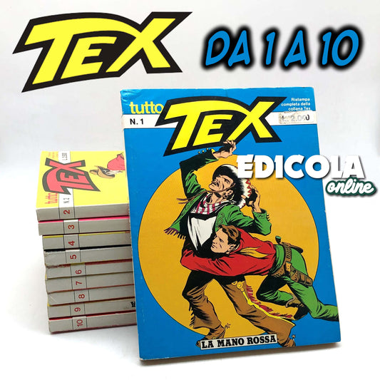 Fumetti Tutto TEX WILLER Ristampa Completa da n 1 a 10 La Mano Rossa lotto Usati