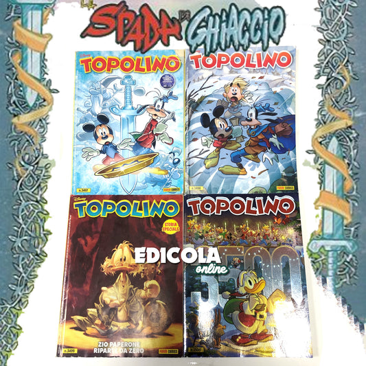 Set mit 4 Comics MICKEY MOUSE und das EISSCHWERT, komplette Serie 3497 3498 3499 3500