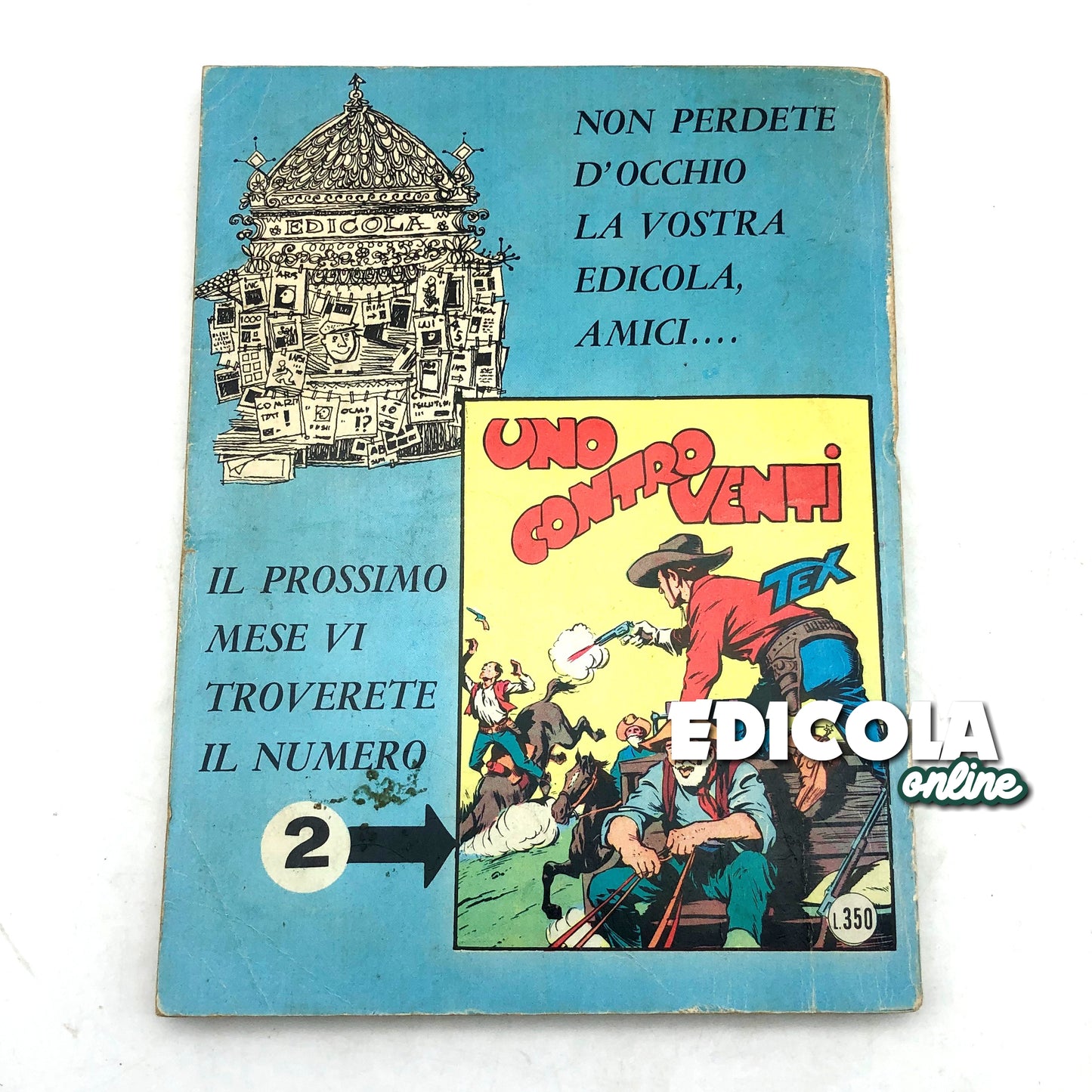 Numéro de bande dessinée Tex Willer n. 1 LA MAIN ROUGE Original £350 Lire 1964 Aut 2926