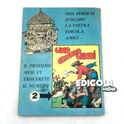 Numéro de bande dessinée Tex Willer n. 1 LA MAIN ROUGE Original £350 Lire 1964 Aut 2926
