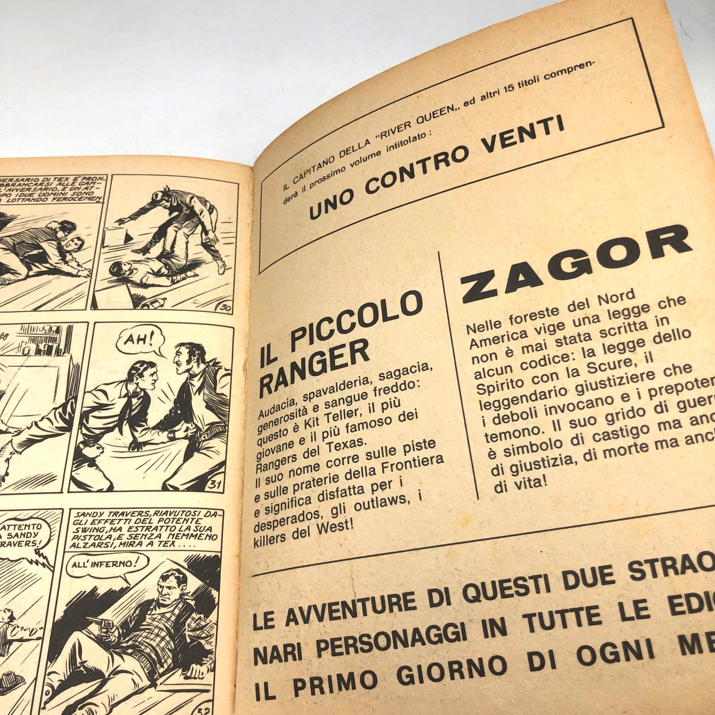 Numéro de bande dessinée Tex Willer n. 1 LA MAIN ROUGE Original £350 Lire 1964 Aut 2926