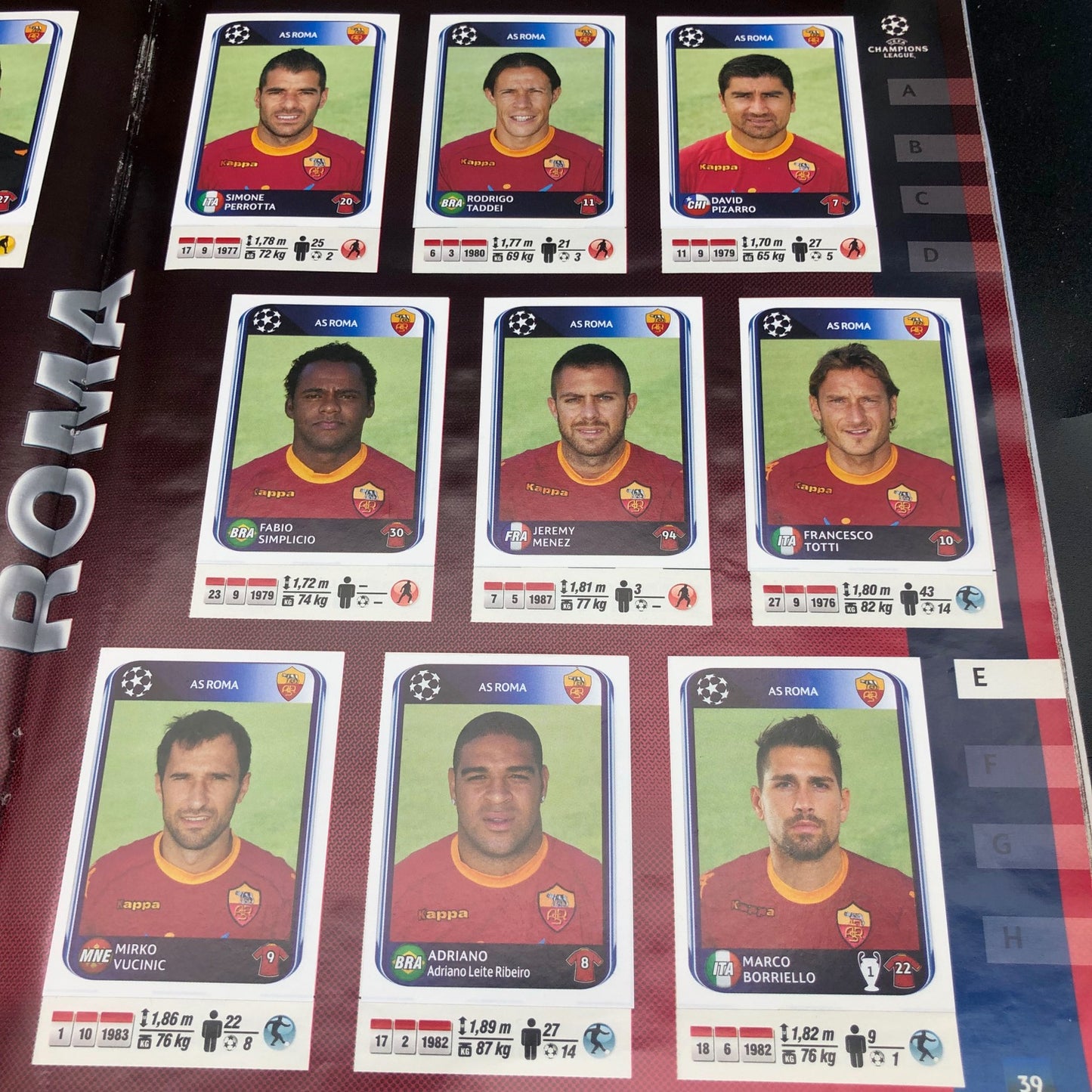 Album complet de stickers joueurs de football Panini LIGUE DES CHAMPIONS 2009-10 UEFA 2010