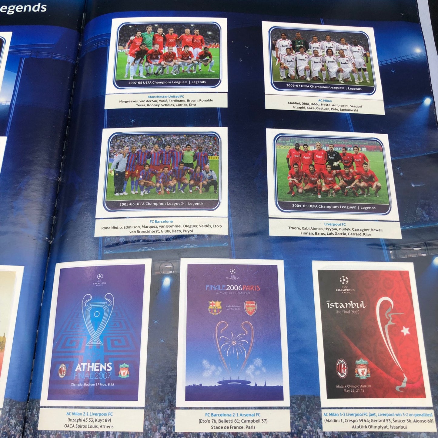 Album complet de stickers joueurs de football Panini LIGUE DES CHAMPIONS 2009-10 UEFA 2010