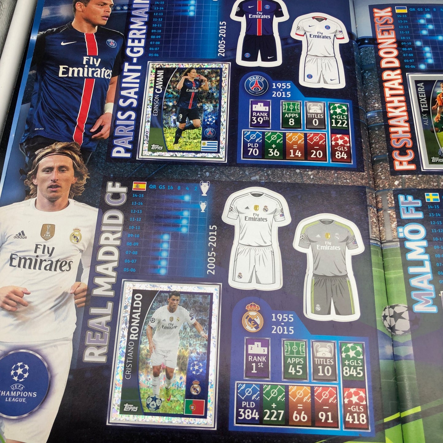 Album complet de stickers joueurs de football LIGUE DES CHAMPIONS 2016-17 Topps UEFA 2017