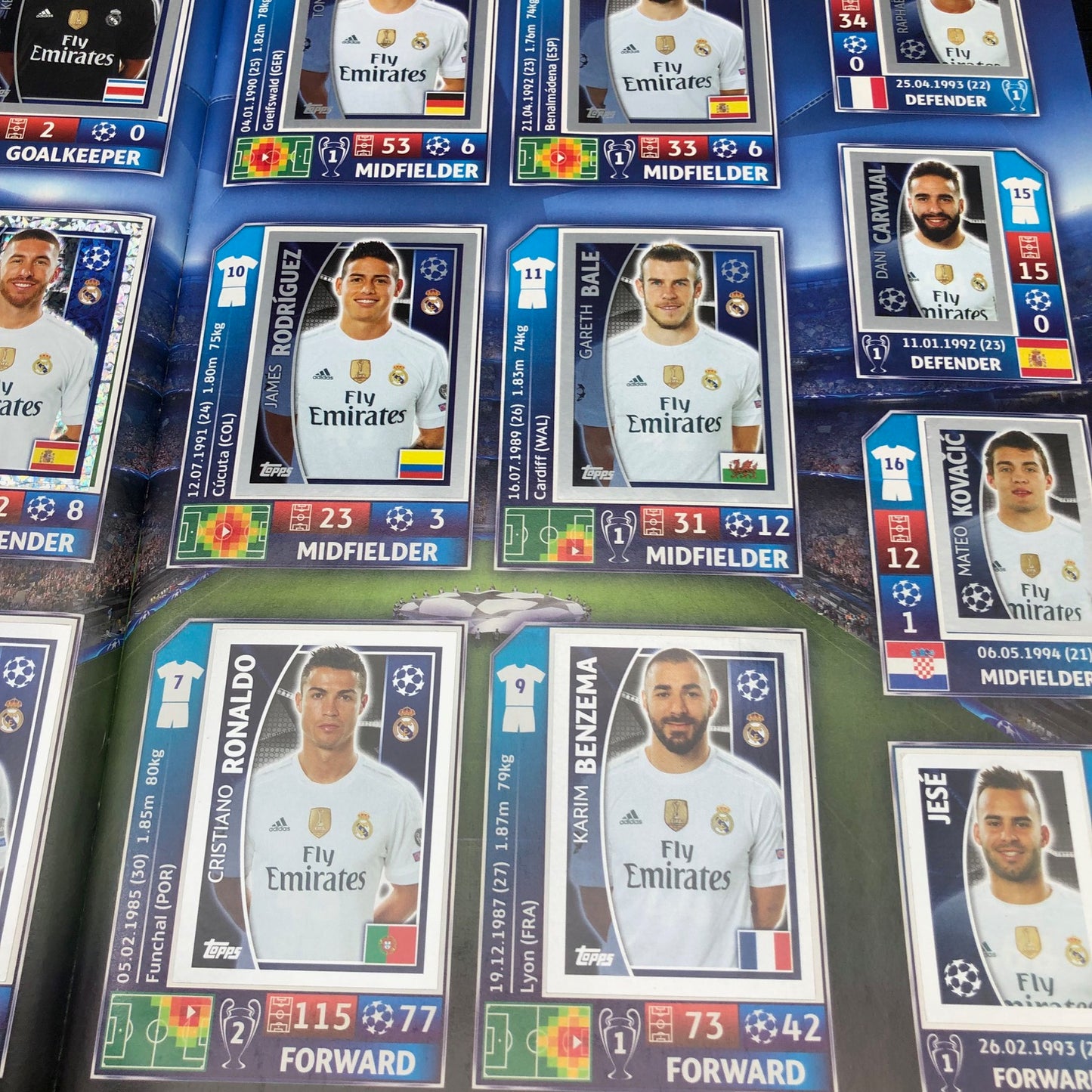 Album complet de stickers joueurs de football LIGUE DES CHAMPIONS 2016-17 Topps UEFA 2017