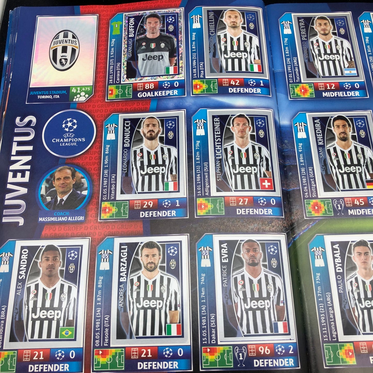 Album complet de stickers joueurs de football LIGUE DES CHAMPIONS 2016-17 Topps UEFA 2017