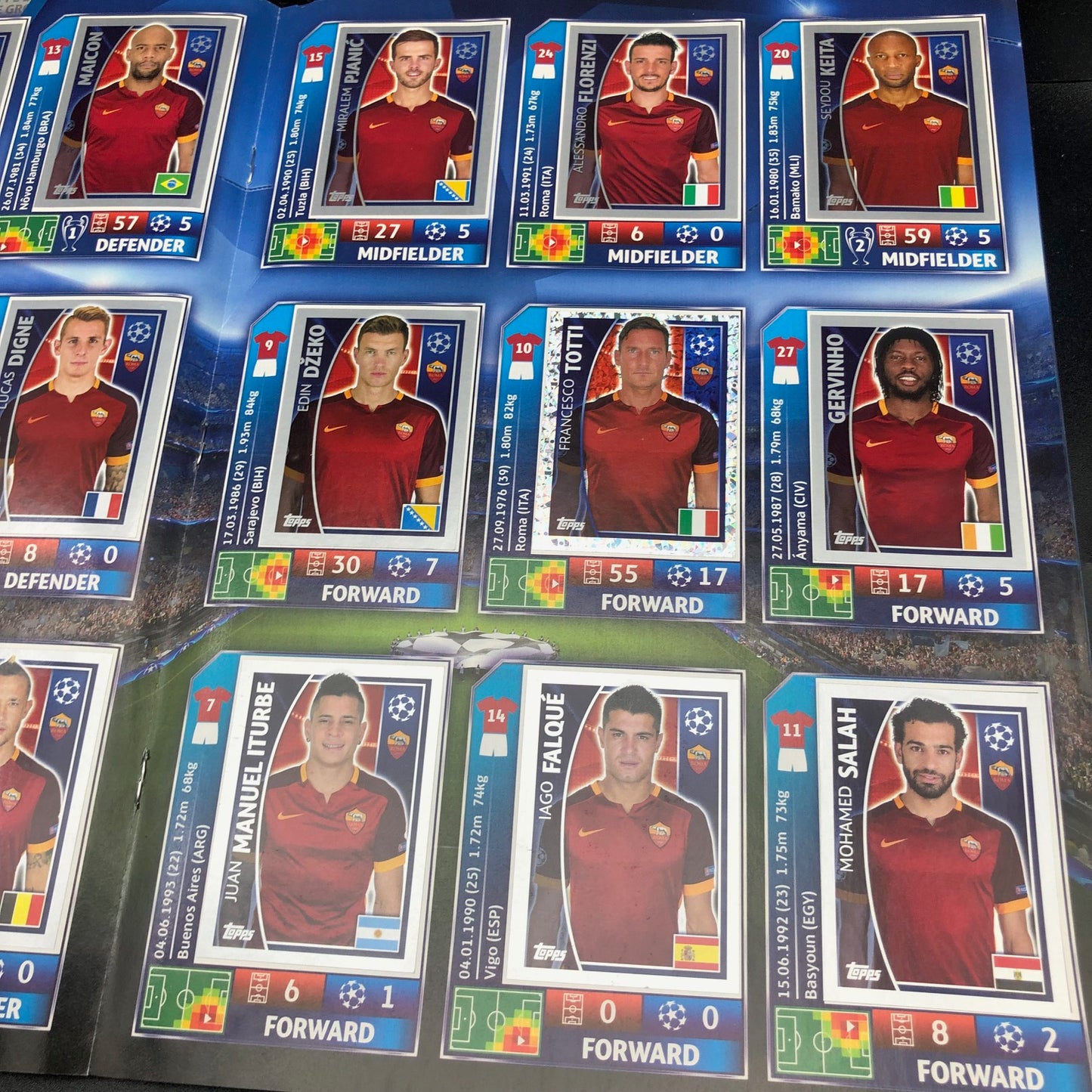 Album complet de stickers joueurs de football LIGUE DES CHAMPIONS 2016-17 Topps UEFA 2017