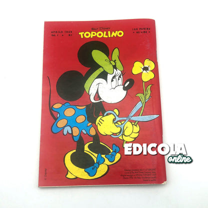 Réimpression du numéro 1 de la bande dessinée Mickey Mouse agrafée (1994), objet de collection, 60 lires, vintage et rare.