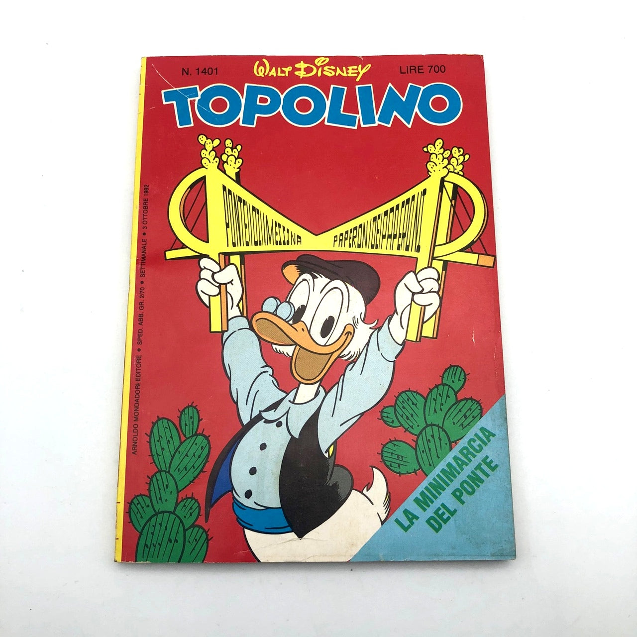 Fumetto di TOPOLINO post Salvini Libretto Usato 1401 Originale Ponte di Messina