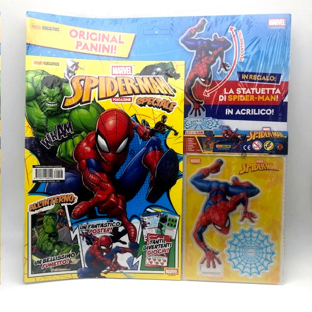Rivista Spider-Man Magazine Speciale con Statuetta in Acrilico 15cm