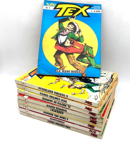 Fumetti Tutto TEX WILLER Ristampa Completa da n 1 a 9 La Mano Rossa lotto Usati
