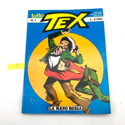 Comic Tutto Tex Willer Nummer n. 1 THE RED HAND Nachdruck gebraucht 1985 £2.000