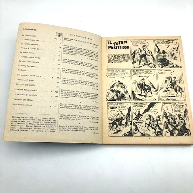 Tex Willer Comic Book Number 1 THE RED HAND Original £350 Lire 1964 Auth 2926