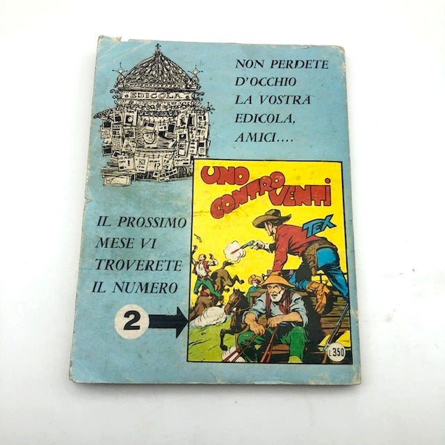 Tex Willer Comic Book Number 1 THE RED HAND Original £350 Lire 1964 Auth 2926