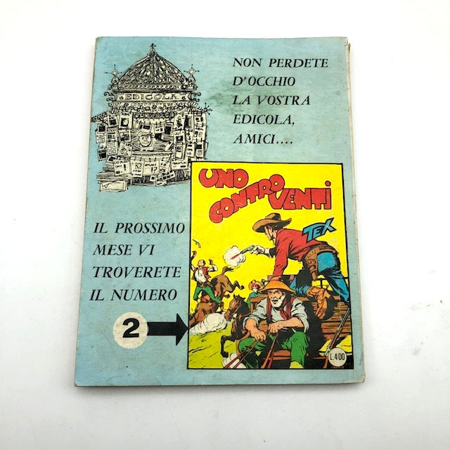 Tex Willer Comic-Nummer Nr. 1 THE RED HAND Original £350 Lire 1964 Aut 2926