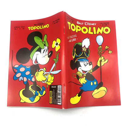 Réimpression du numéro 1 de la bande dessinée Mickey Mouse agrafée (PANINI), objet de collection, 60 lires, vintage et rare.
