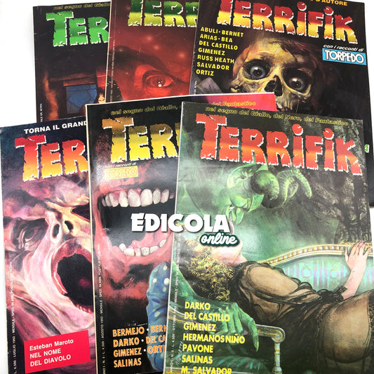 Viele TERRIFIK-Comics in italienischer Sprache, 1992, seltene gebrauchte Horror Noir-Erstausgabe