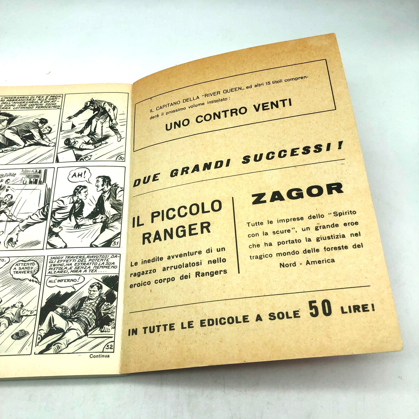 Numéro de bande dessinée Tex Willer n. 1 LA MAIN ROUGE Original 200 £ Lire 1964 Tueur