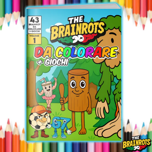 Libro da Colorare per Bambini + Giochi - "THE BRAINROTS" – Volume 1 (Formato MAXI)