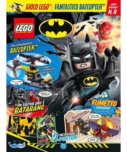 Magazine LEGO BATMAN n. 8 + BATMAN + BATCOPTER